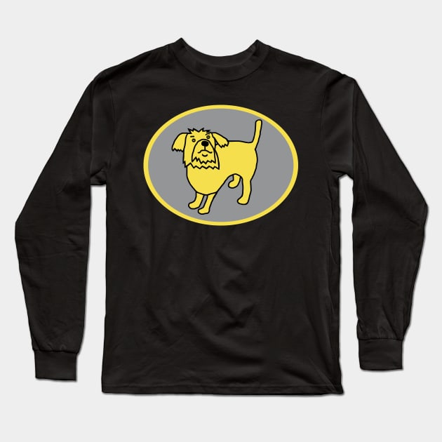 Illuminating Dog on Ultimate Gray Oval Long Sleeve T-Shirt by ellenhenryart